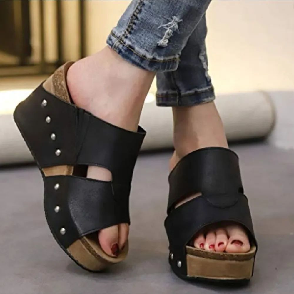 WOMEN"S WEDGE COMFY PLASFORM OPEN TOE SANDAL